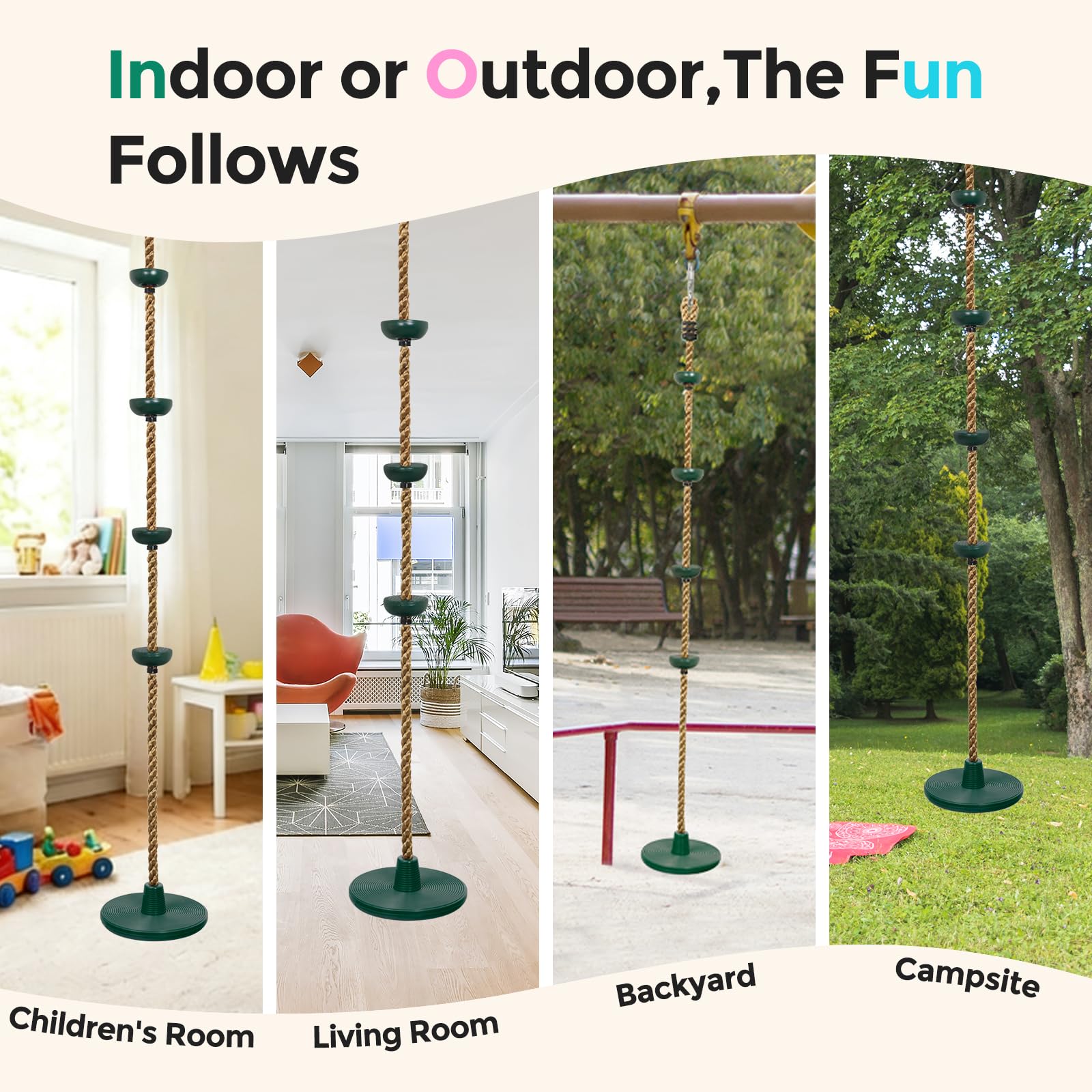 DECORLIFE outdoor green swing installed in a sunny backyard