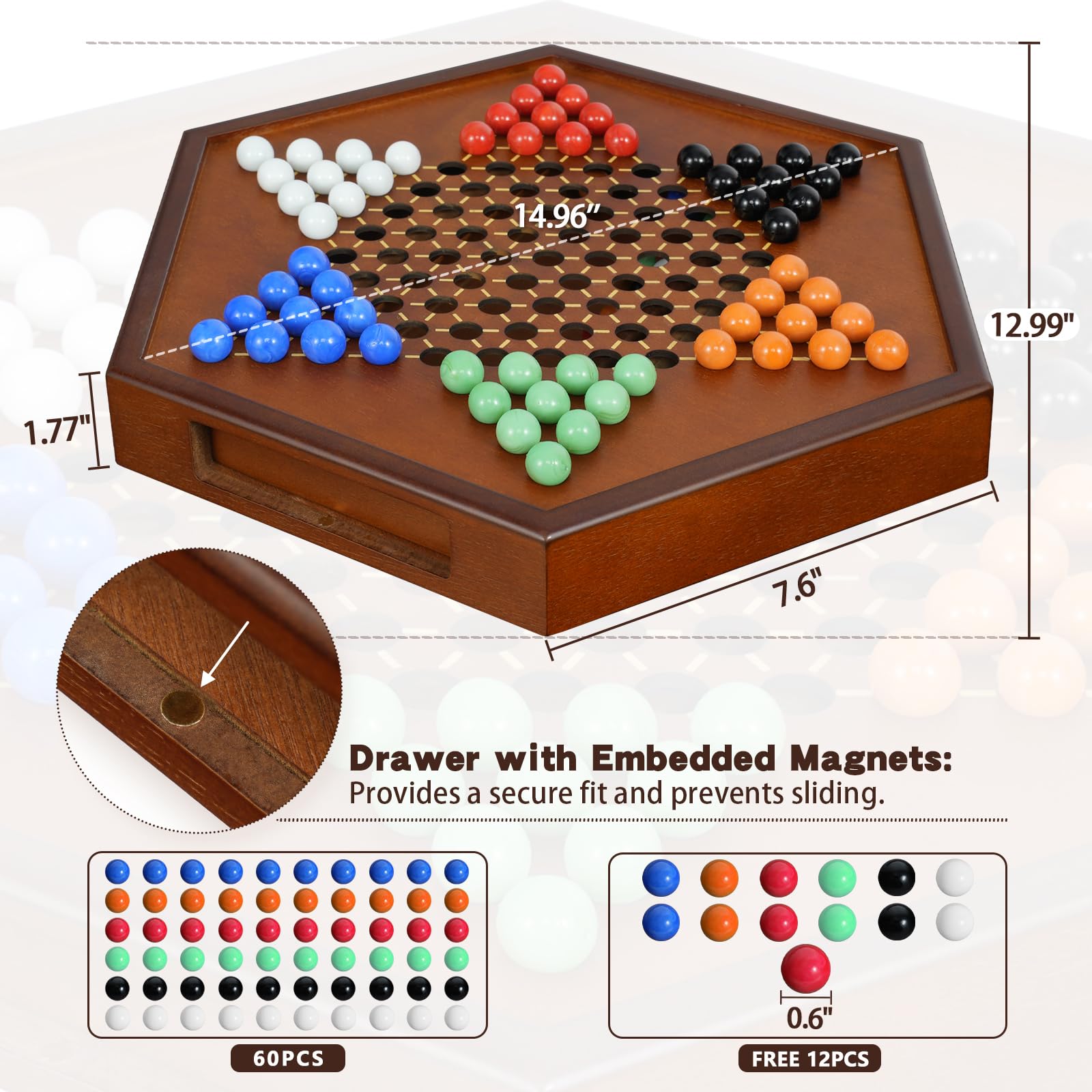 DecoWoodo 16mm glass marbles with smooth grip and vibrant colors