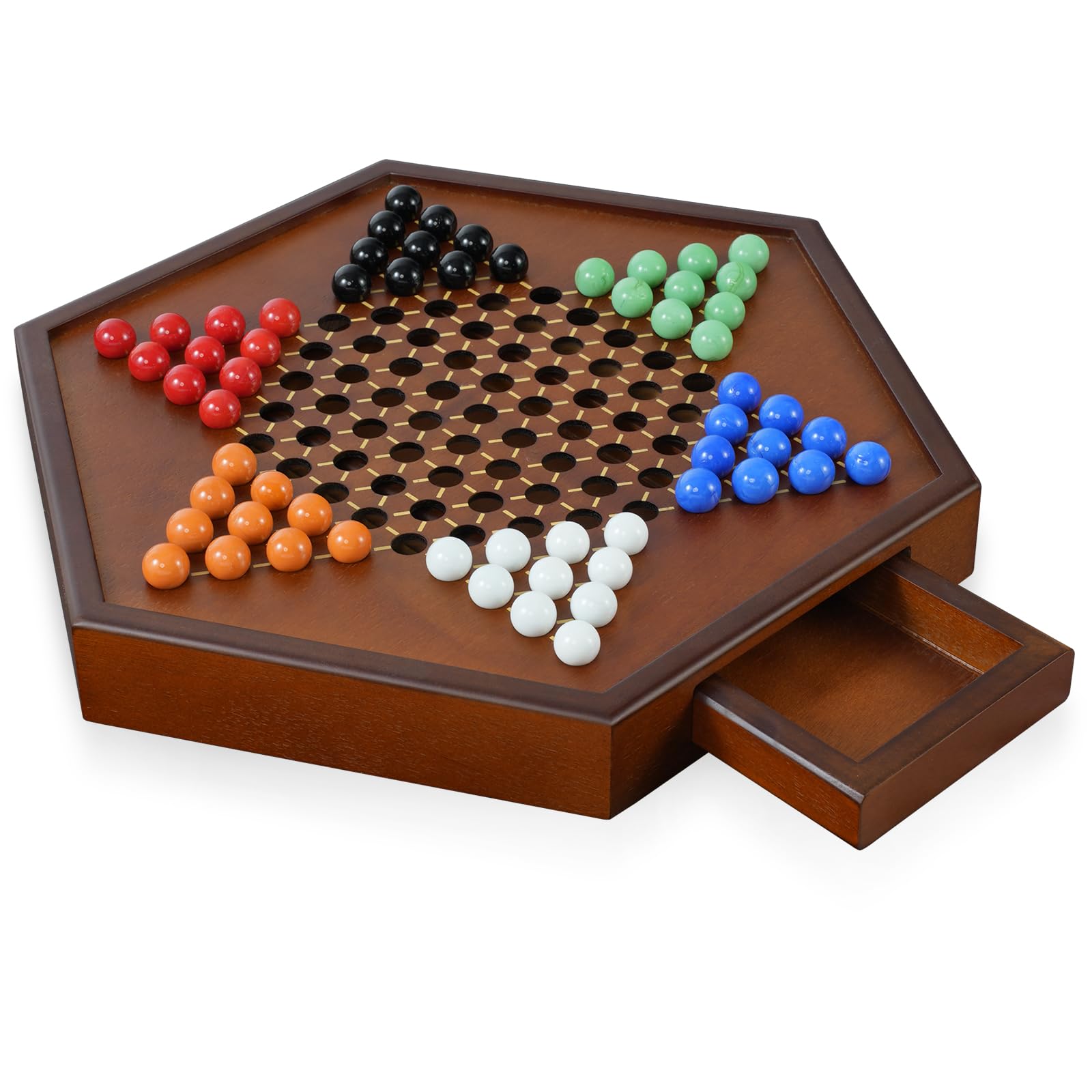 DecoWoodo Chinese Checkers large board for comfortable, spacious play