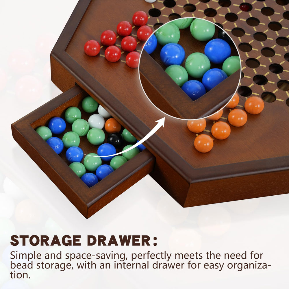 DecoWoodo hexagonal board supports 2-6 players for versatile sessions