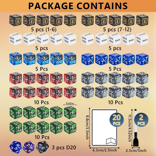 DEDC engraved keyword dice showing Haste and Lifelink for clear cues.