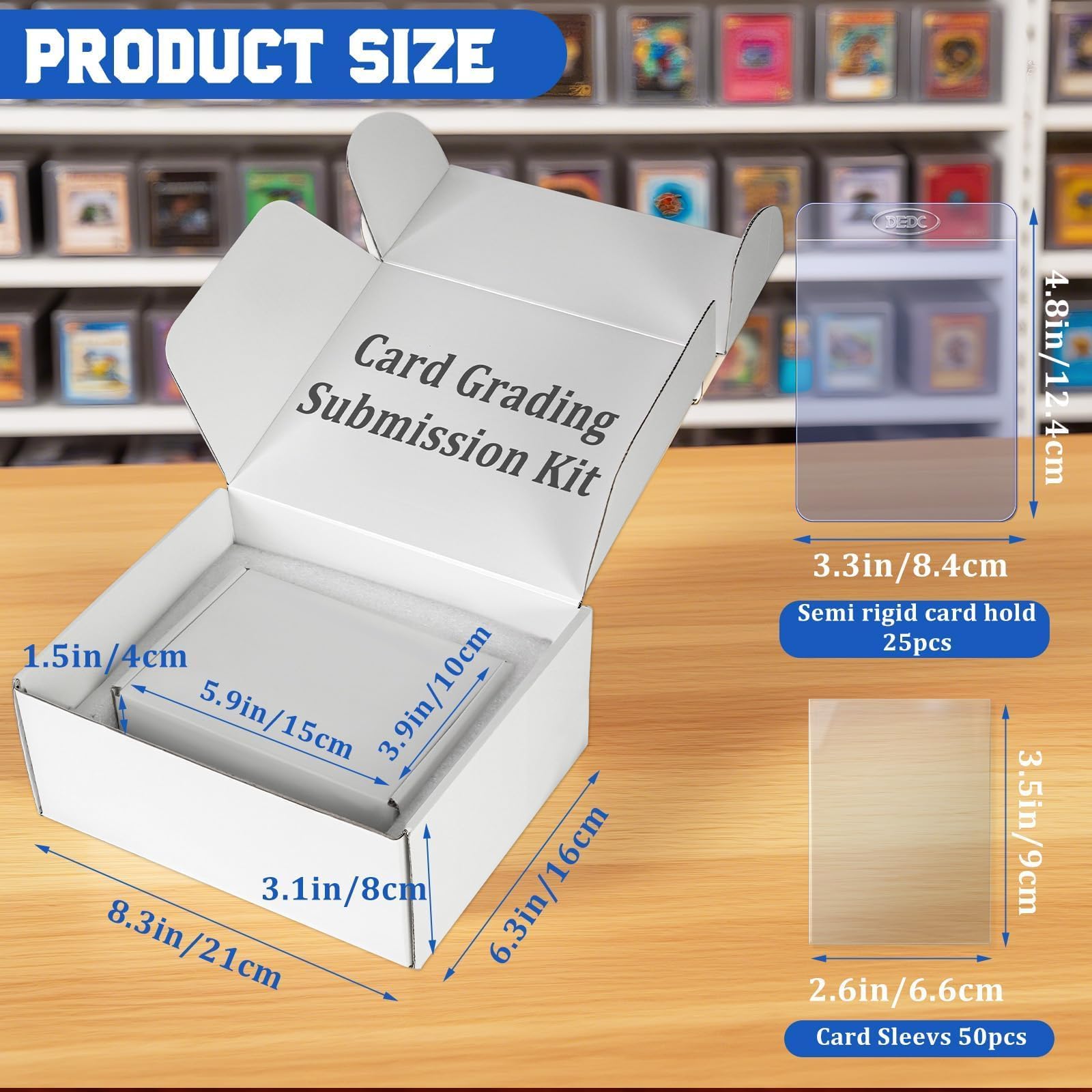 DEDC 25 semi-rigid card holders provide sturdy protection during evaluation.
