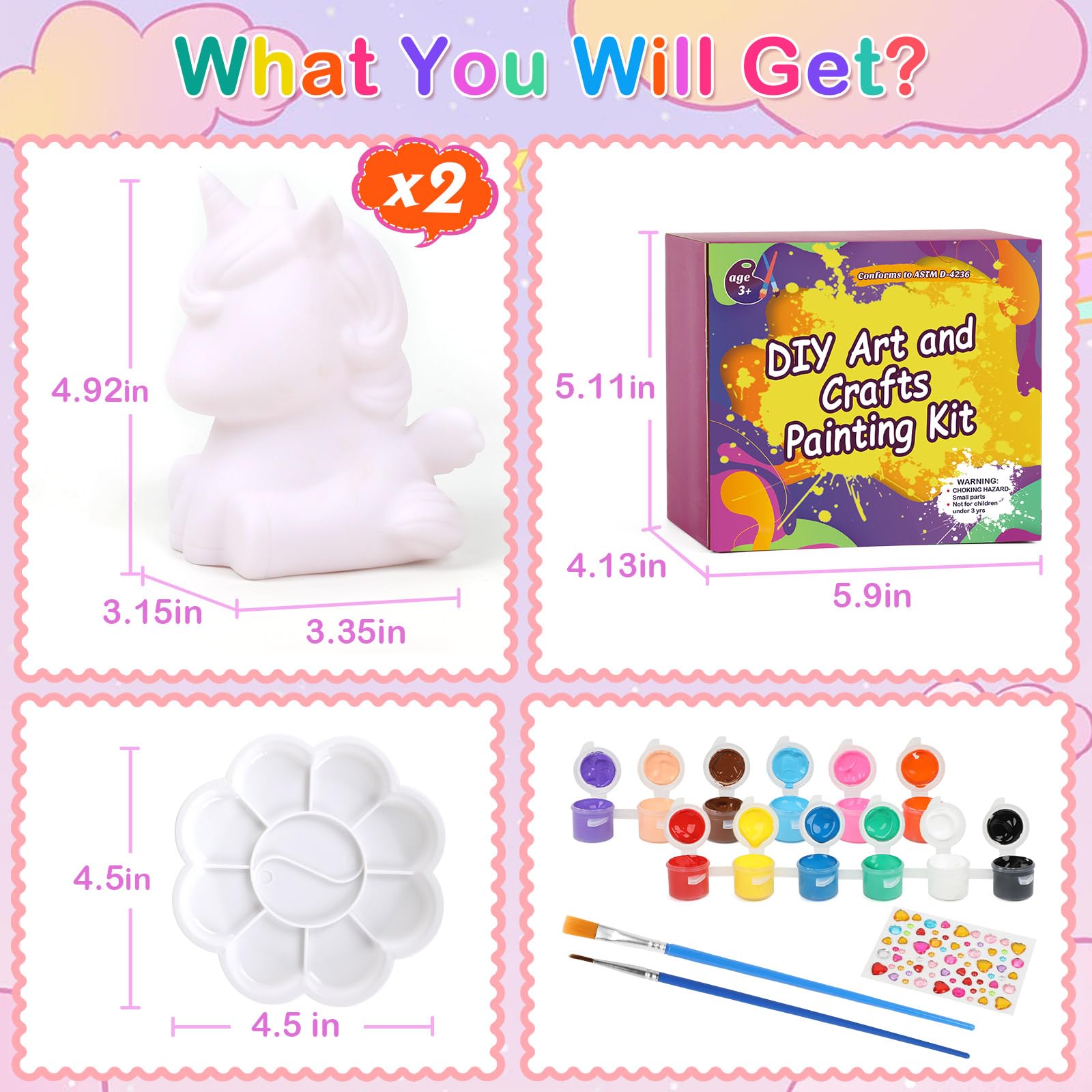 dededa Unicorn night light diamond stickers add sparkle to designs