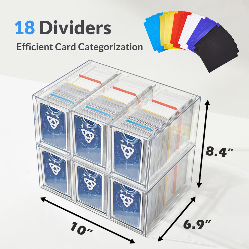 DEEIF 18-color dividers arranged to sort cards by set, type, or sleeve status.