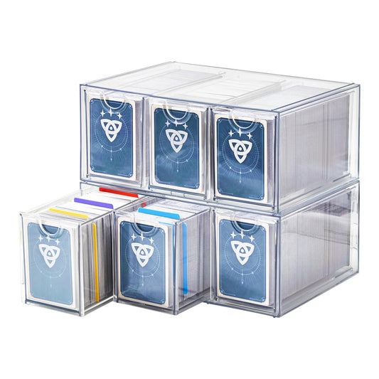DEEIF 6-Drawer Card Box front view demonstrates organized capacity for up to 2,280 cards.