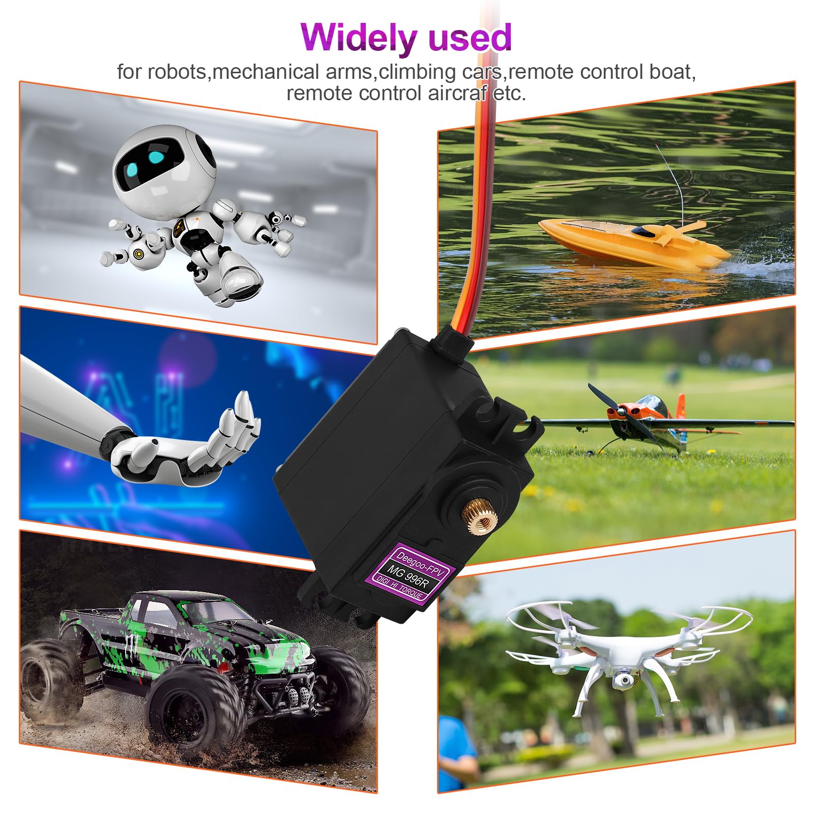 High torque at 6V and 7.2V for versatile builds with Deegoo-FPV MG996R