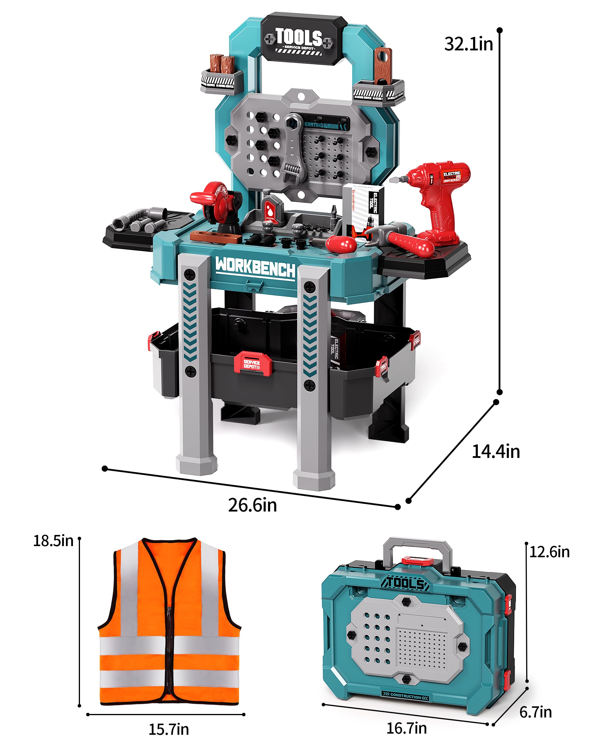 Deejoy tool box converts to workbench for portable play at home or travel