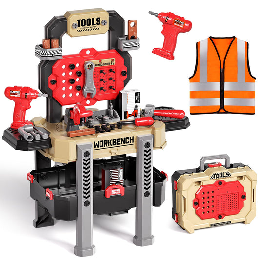 Deejoy kid’s toy bench with realistic tools for imaginative building.