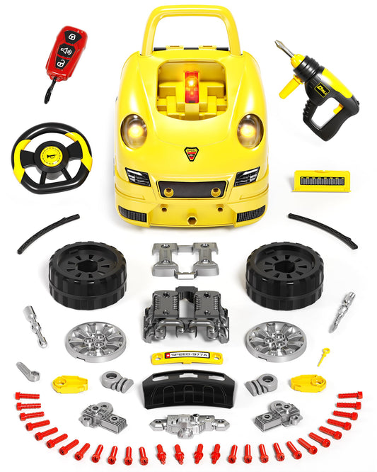 Deejoy kit showing working LED headlights for realistic night-time service role-play.