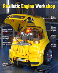 Deejoy engine kit includes an oil dipstick for authentic maintenance pretend play.