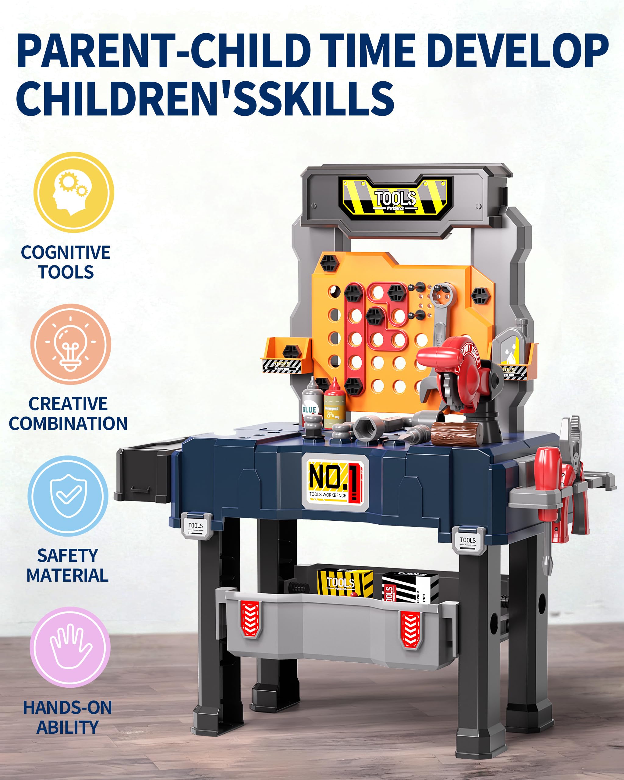 Deejoy Miter Saw Play Toy enables safe pretend cutting and imagination.
