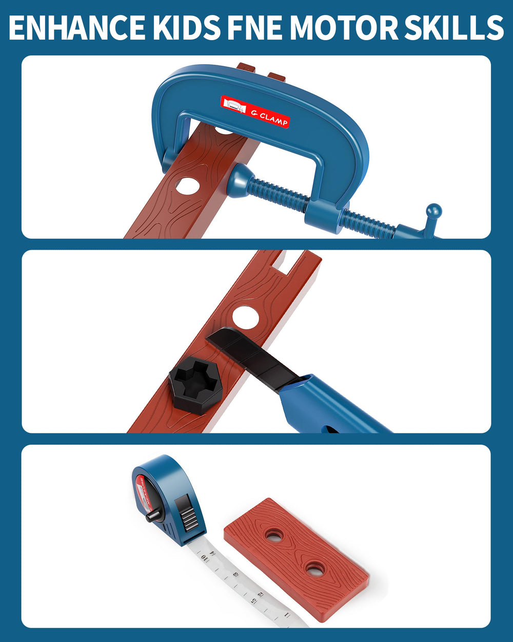 Deejoy toddler hammer highlights rounded edges for safe handling.