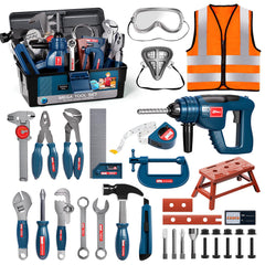 Deejoy tool-set battery-powered drill sparks imaginative construction play.