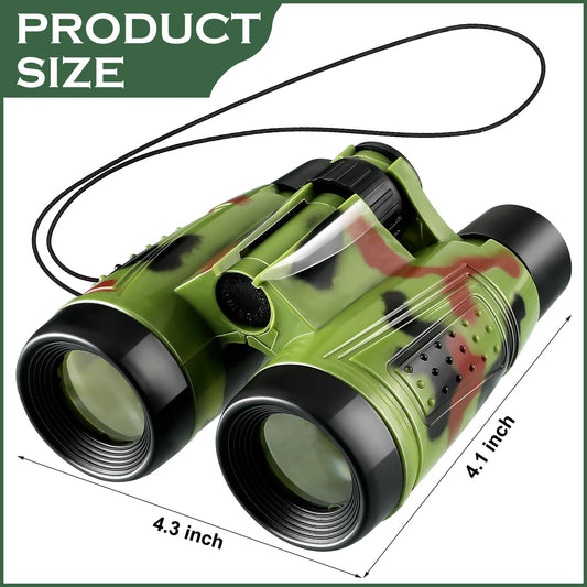 Deekin 16 toy binoculars camouflage back view, lightweight and easy to carry outdoors.