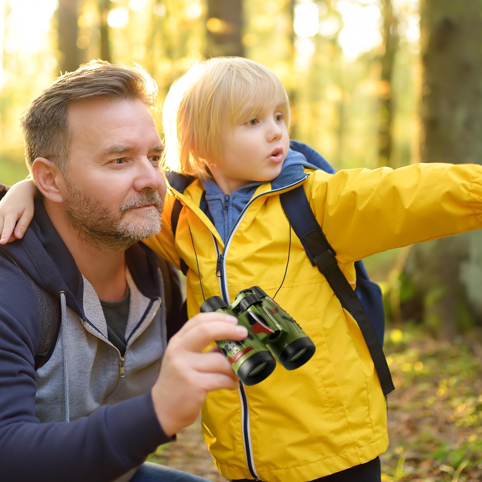 Deekin toy binoculars with neck string camouflage, keeps gear secure during safari-inspired activities.