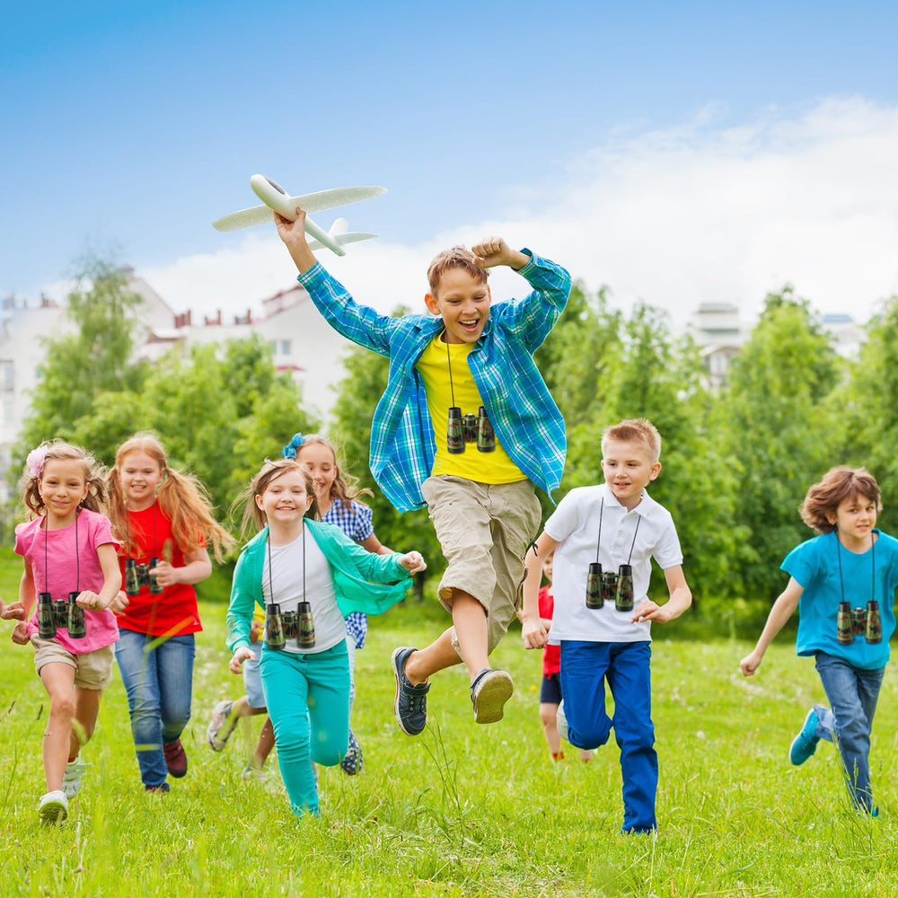 Deekin kids binoculars with neck strap, great for bird watching and nature exploration.
