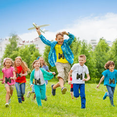 Deekin kids binoculars with neck strap, great for bird watching and nature exploration.
