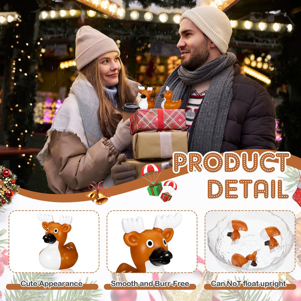 Deekin car dashboard deer duck decor adds playful seasonal flair.