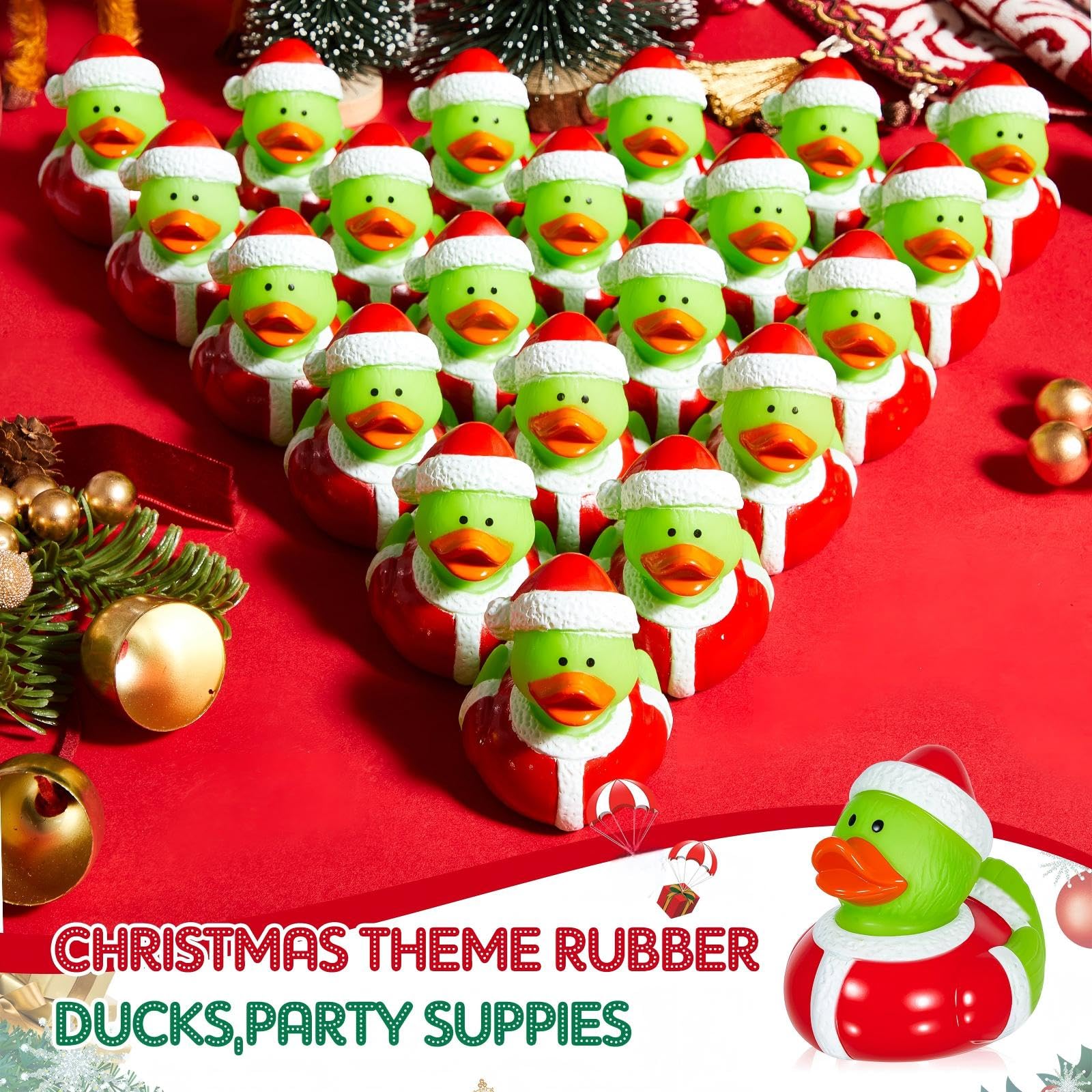 Deekin 2-inch duck stocking stuffer highlighting festive charm.