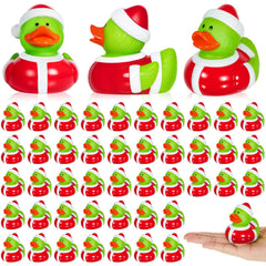 Deekin Christmas green 2-inch rubber duck design close-up for festive decor.