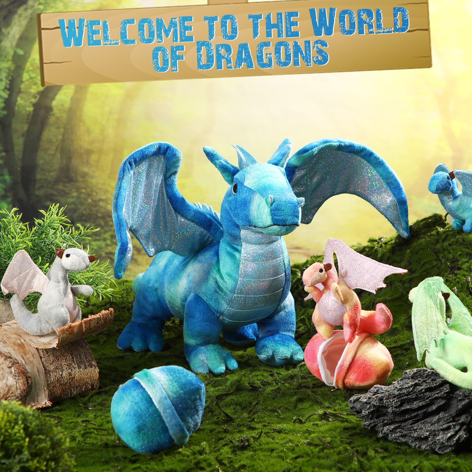 Deekin dragon egg plush pack showing the zippered interior feature.
