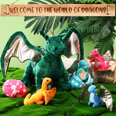Deekin dragon plush suited for bedtime and tea party stories.