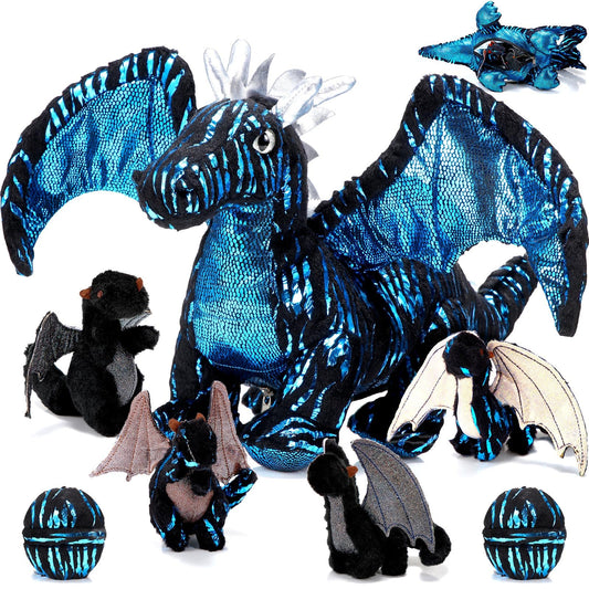 Deekin large dragon plush 16-inch figure, ideal for bedtime hugs and imaginative play.