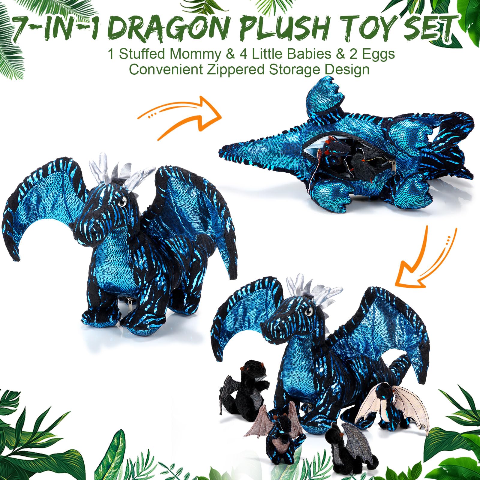 Deekin dragon with zipper belly, reveals cute hatchlings.