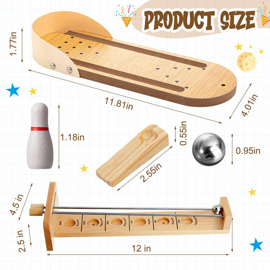 Deekin mini bowling game provides compact tabletop fun during office downtime.