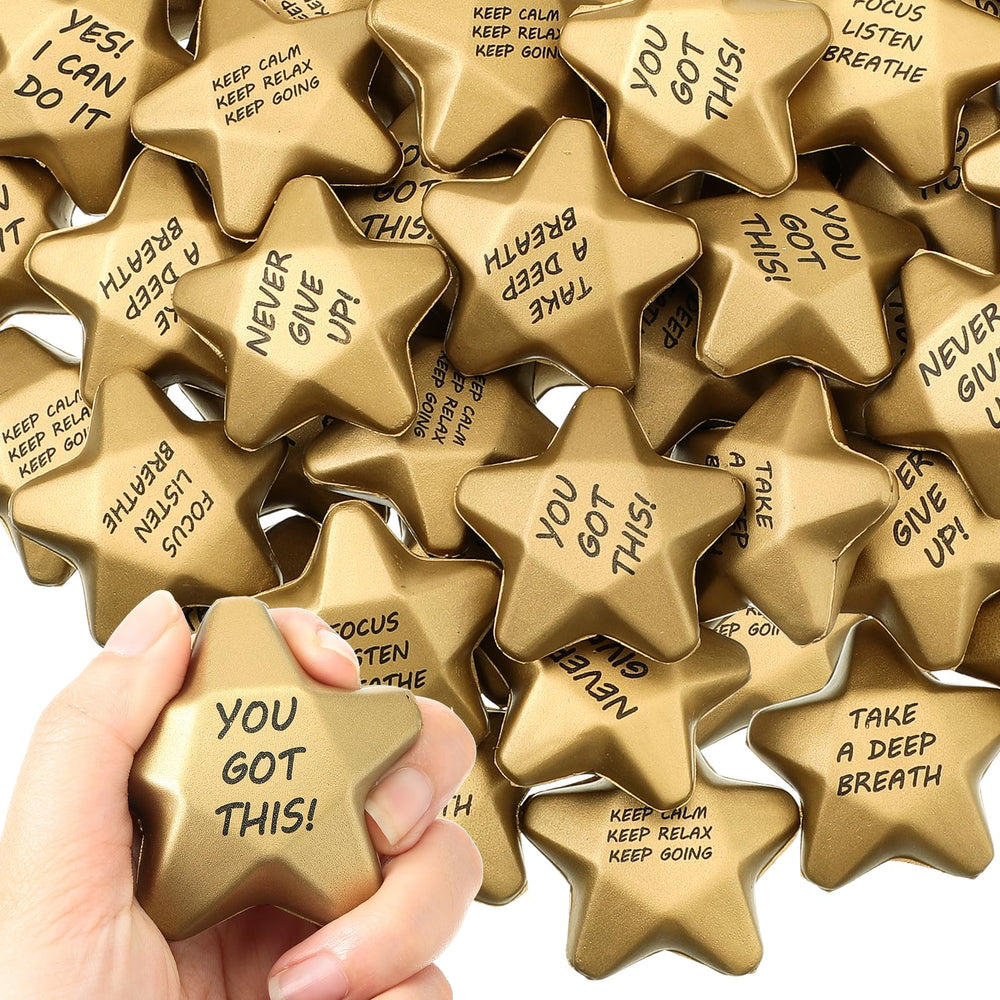 Deekin star stress ball in gold for portable stress relief during study