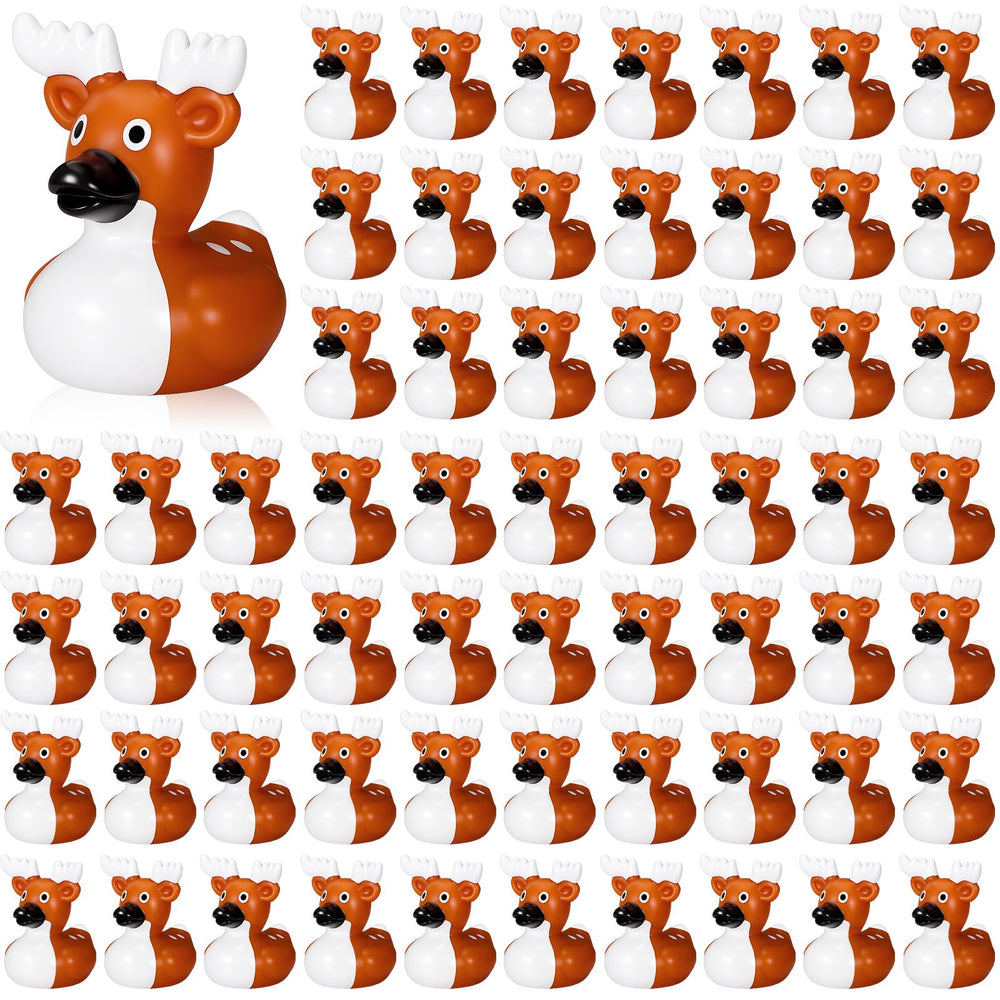 Deekin whitetail deer buck rubber duck, 2-inch size, ideal for festive decor.