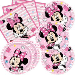 Deenor Minnie plates pack for quick, stylish party table setting.
