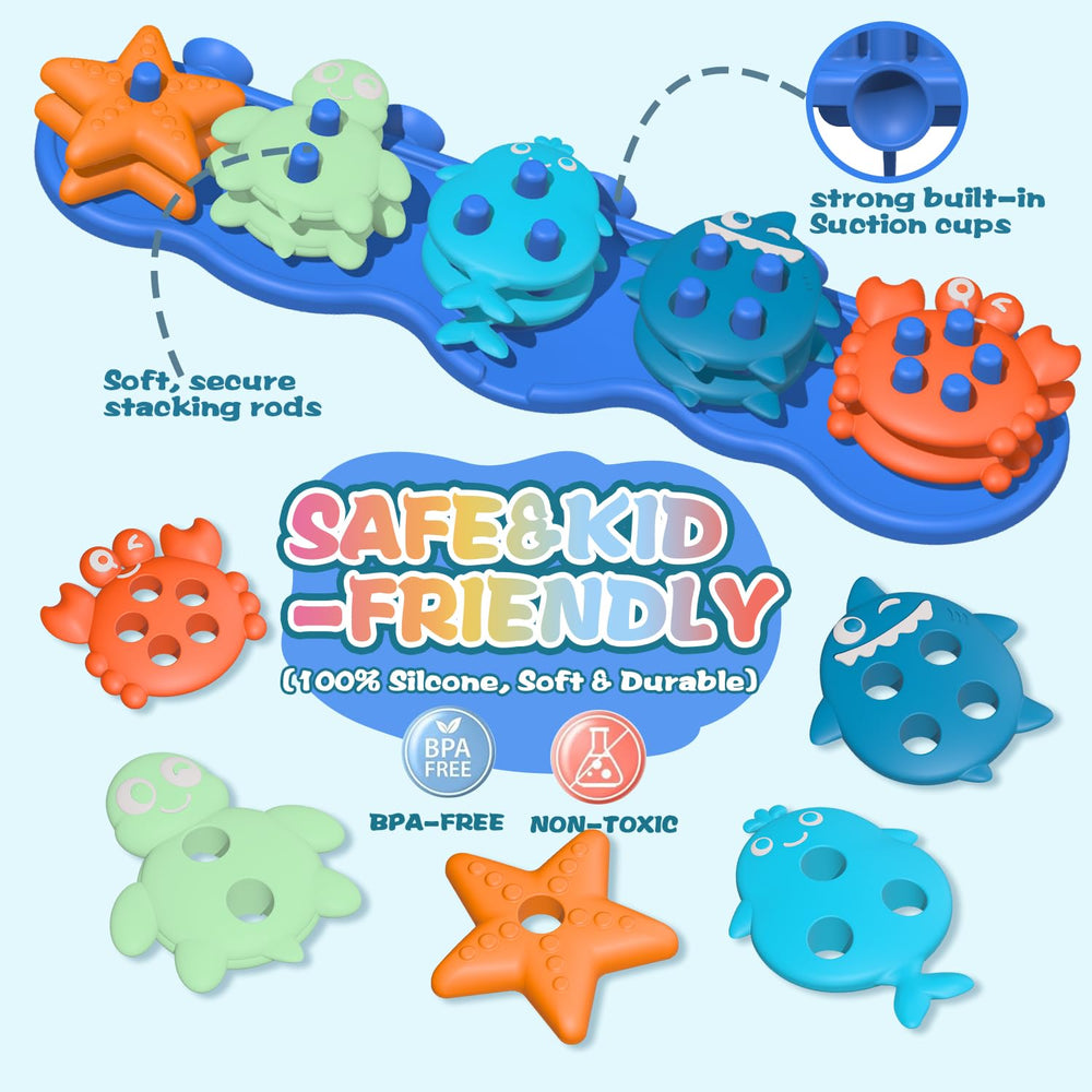 Deenwada shape-sorting bath toys to help kids learn shapes and colors
