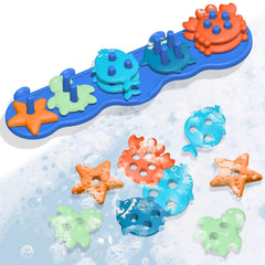 Deenwada silicone bath toys with stackable shapes for engaging bath time and early learning