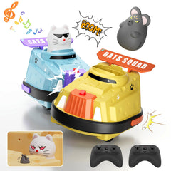 deependo 2-pack RC bumper cars with cat and mouse themes, ideal for social play.