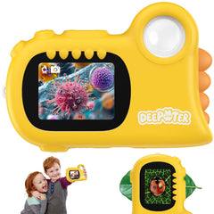 Deepoter two-in-one microscope screen for vivid, kid-friendly viewing during science play.