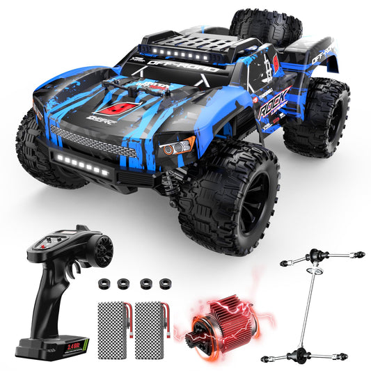 DEERC 1/12 RC car top speed 45kmh on pavement for thrilling acceleration.