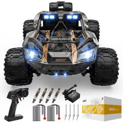 DEERC 1:14 crawler battery compartment emphasizing extended runtime