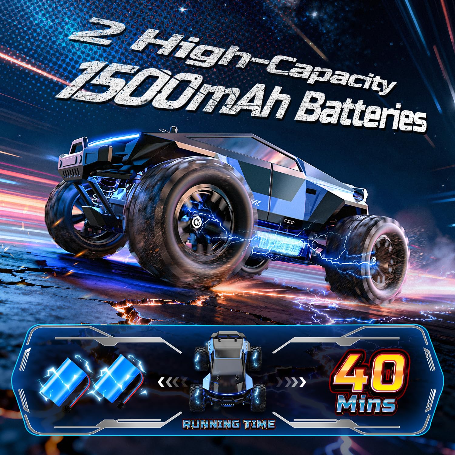 DEERC 1/18 drift wheels enable dramatic slides and precise drifting.