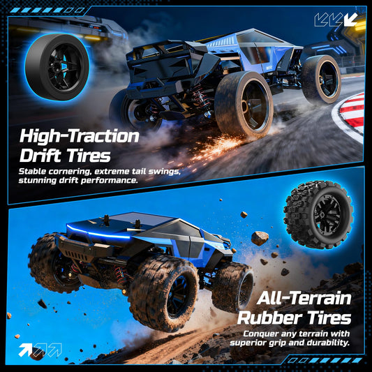 DEERC 1/18 RC car two batteries extend run time for longer sessions.