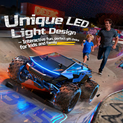 DEERC 1/18 robust 2.4GHz control for quick responses on rough terrain.