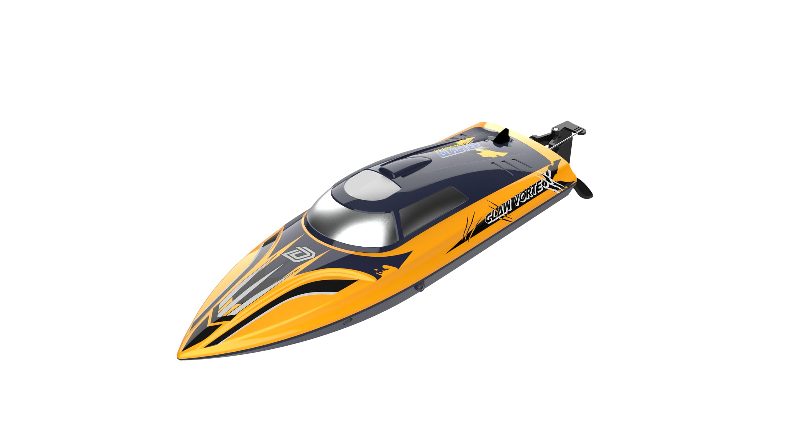 DEERC 14 RC boat LED demo shows glowing trails during demo mode.