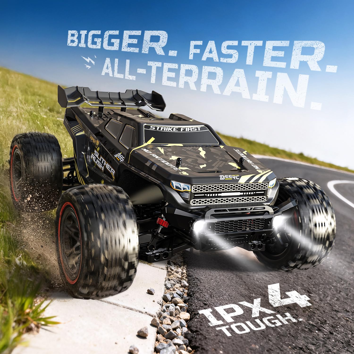 DEERC 209E dual 3S batteries extend racing sessions.