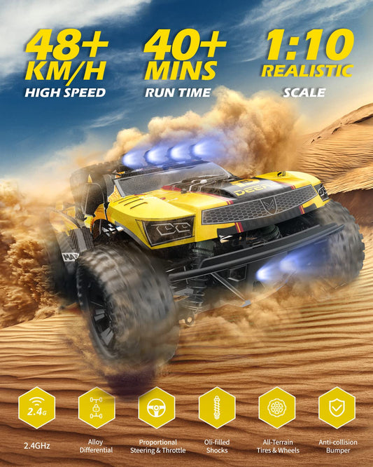 DEERC 9201E in action on dirt shows high-speed capability for dirt tracks.