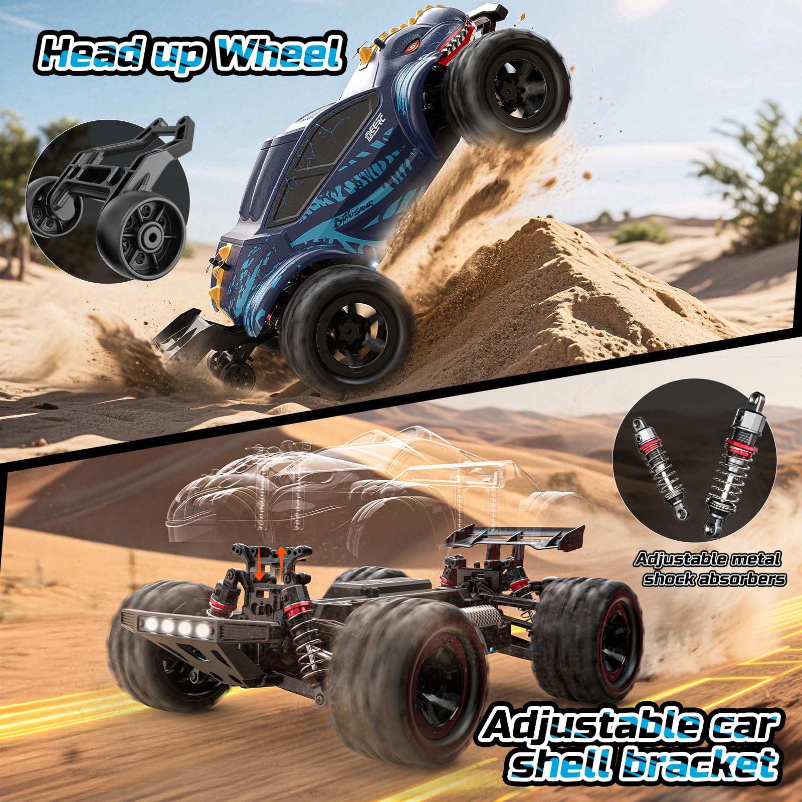 DEERC 9308E 2.4GHz remote control enables precise throttle and quick response.