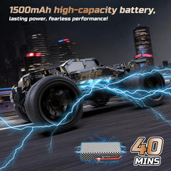 DEERC 9309E wheelie bar aids stability during acceleration