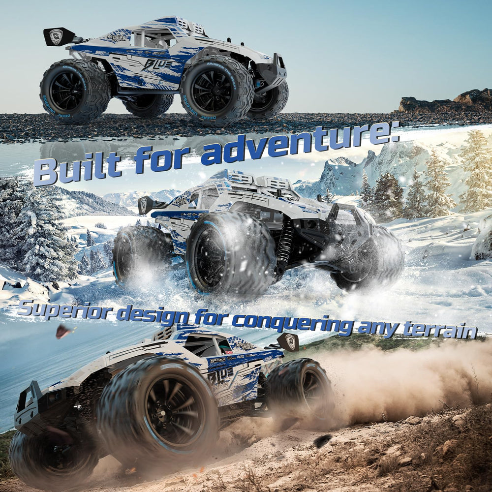 DEERC All Terrain RC Car two batteries provide extended runtime for longer sessions.