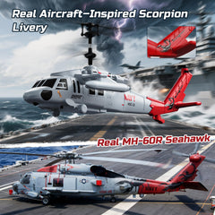 DEERC Black Hawk RC helicopter USB-C charging enables quick recharges.