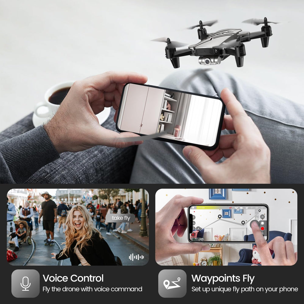DEERC D20 gesture selfie for hands-free photos during flights