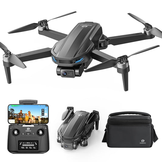 DEERC D65 4K camera drone captures crisp city skyline footage with stabilized results.